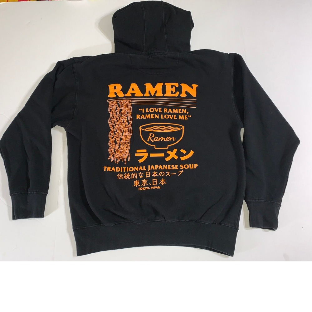 SCW Ramen Traditional Japanese Soup Graphic Hoodie Black Medium - Picture 8 of 10